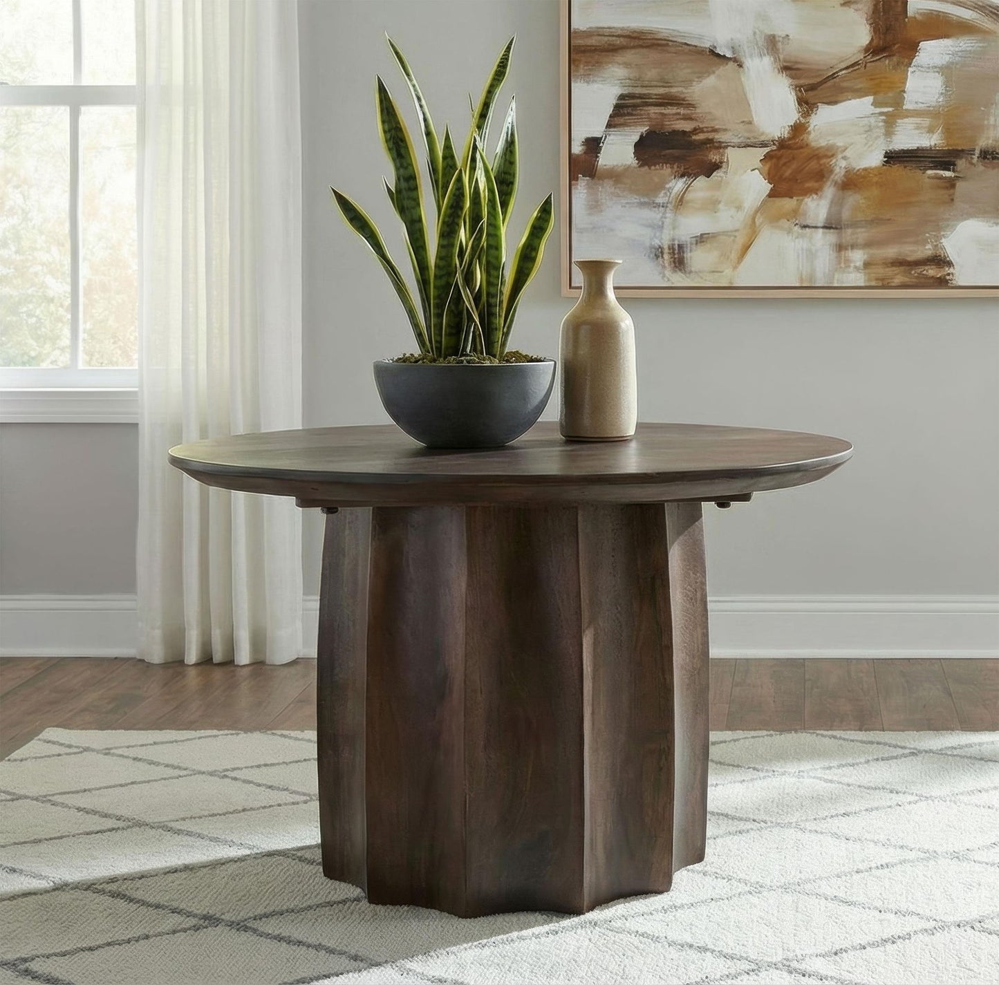 Cayenne Solid Mango Wood Cocktail Coffee Table Walnut