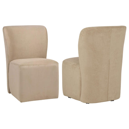 Jaelynn Upholstered Parsons Dining Side Chair Tan (Set of 2)