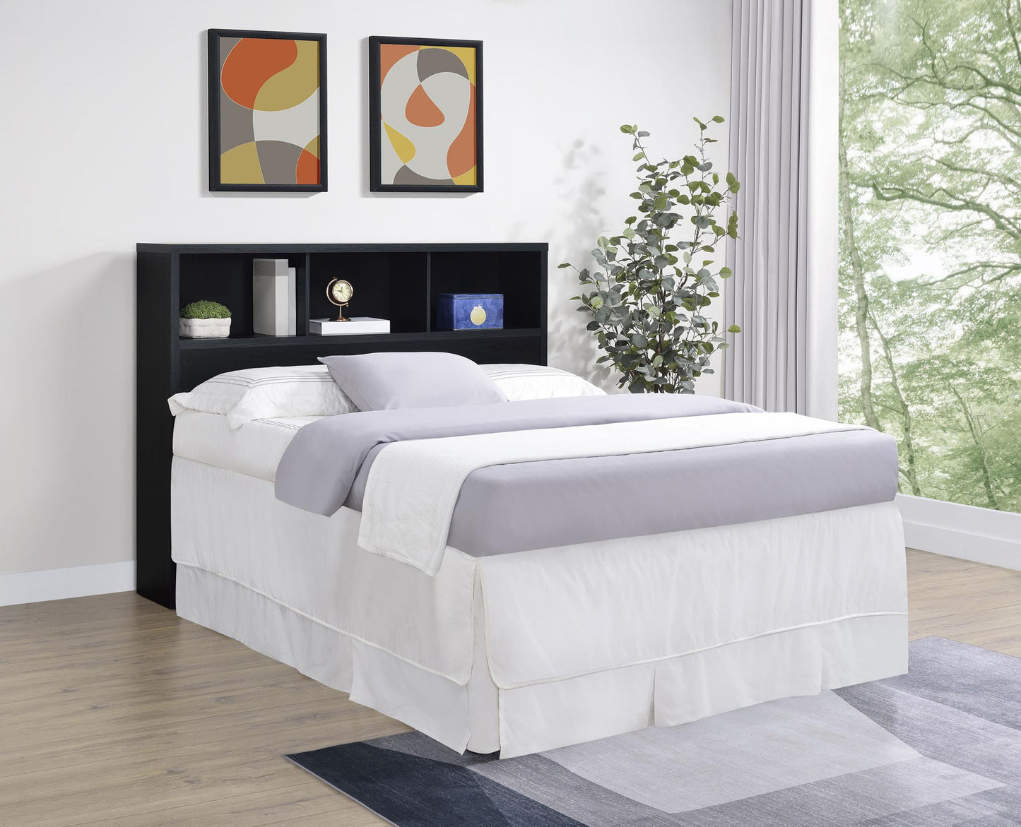 Westpark 49-inch Queen Bookcase Headboard Black