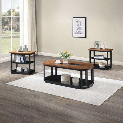 Decker - 3 Piece Occasional Set (1 Coffee & 2 End Tables) - Brown / Black