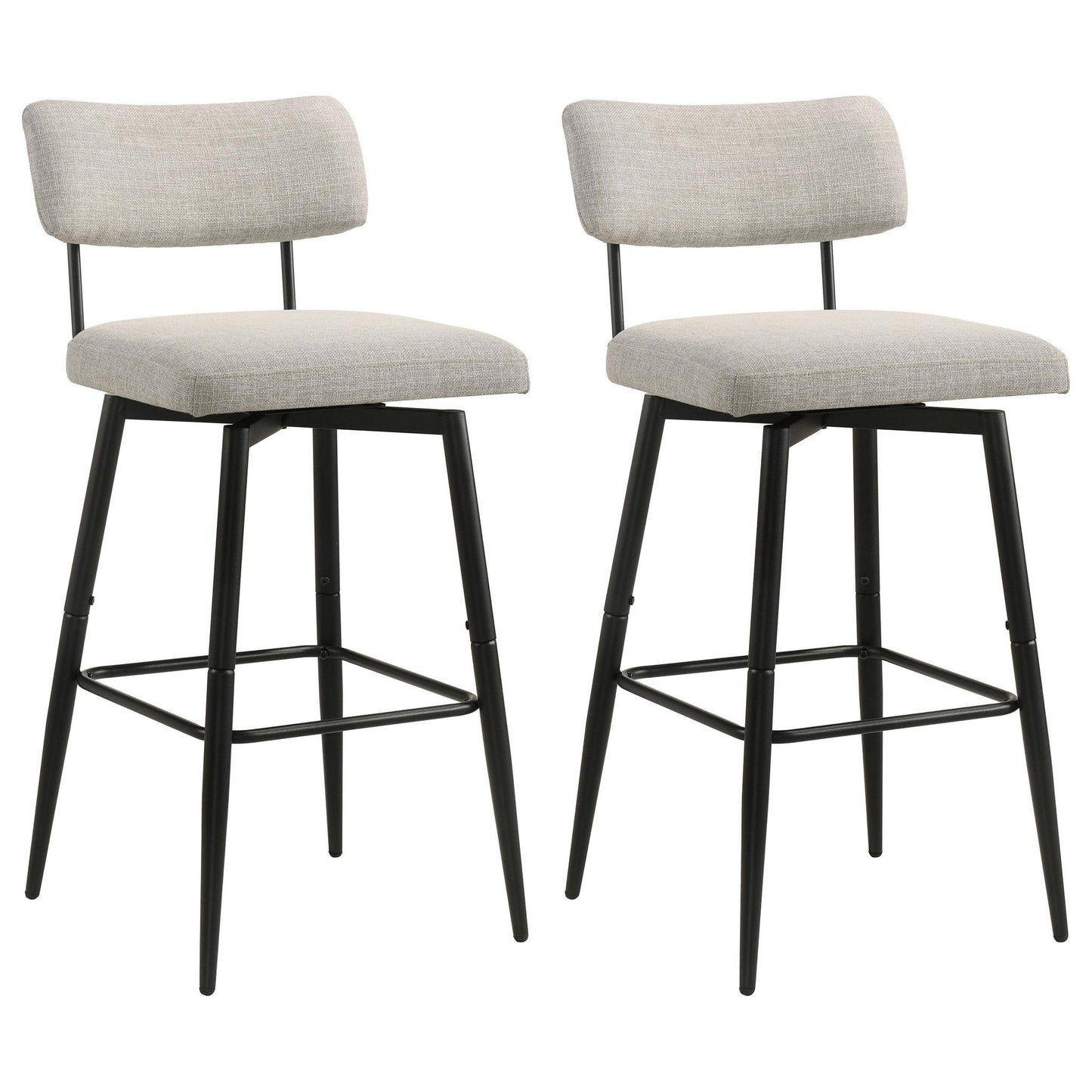 Levine Fabric Upholstered Swivel Bar Chair Cream (Set of 2)