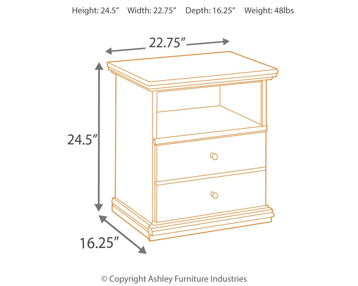 Maribel - One Drawer Night Stand - Black