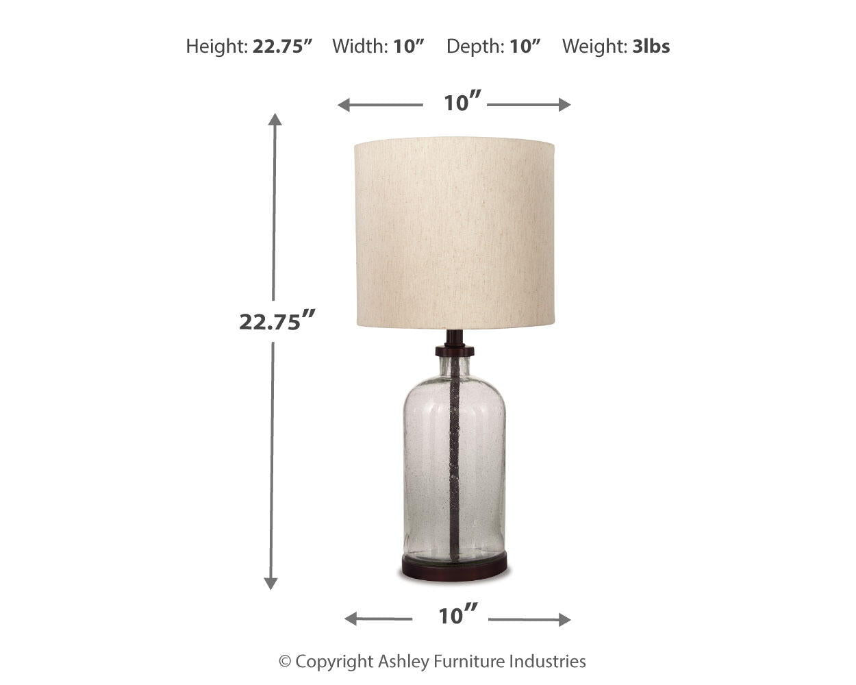Bandile - Glass Table Lamp  - Clear / Bronze Finish