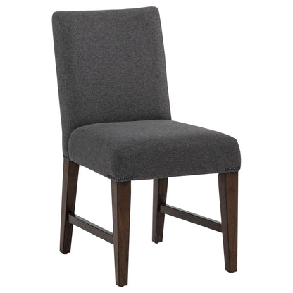 Naser Parsons Dining Side Chair Grey and Dark Walnut (Set of 2)
