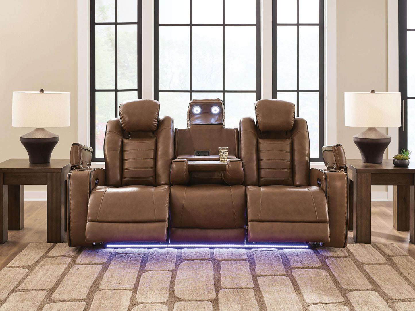 Gruaro - Power Reclining Sofa With Adjustable Headrest - Amber