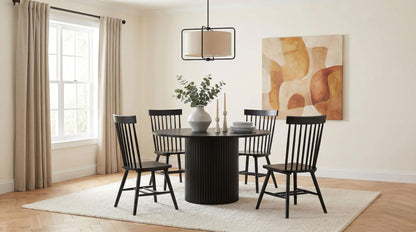 Hamlyn 5-piece Round Wood Dining Set Black