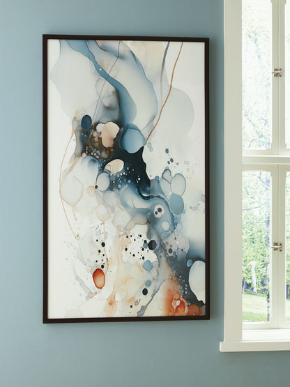 Foxenburg - Wall Art - Blue / Amber / White