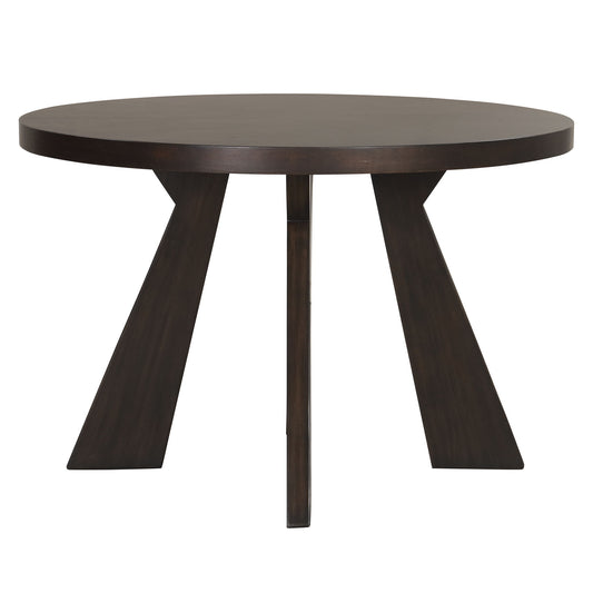 Chestnut Ridge - 5 Piece Dining Room Set (Round 47" Table & 4 Chairs) - Brown / Beige