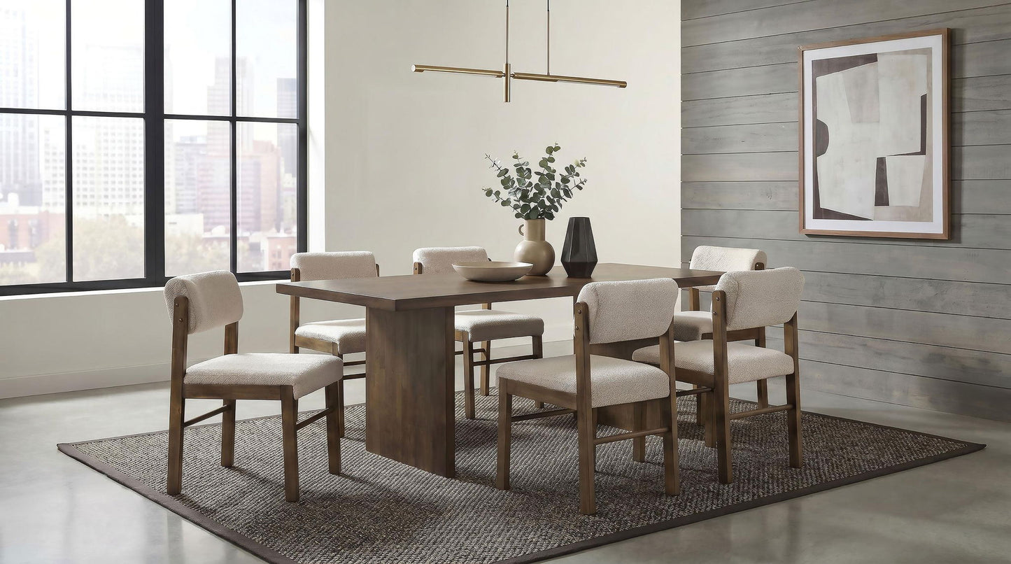 Decker 7-piece 82-inch Rectangular Dining Set Cream and Walnut