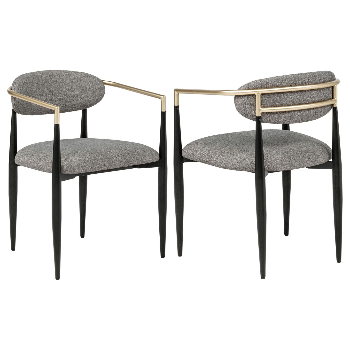 Bradbury Fabric Upholstered Dining Arm Chair Grey (Set of 2)