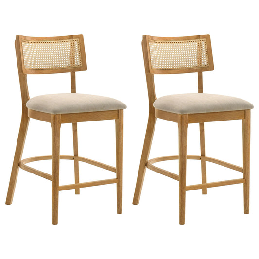 Fabra Cane Back Counter Height Chair Honey Wheat (Set of 2)