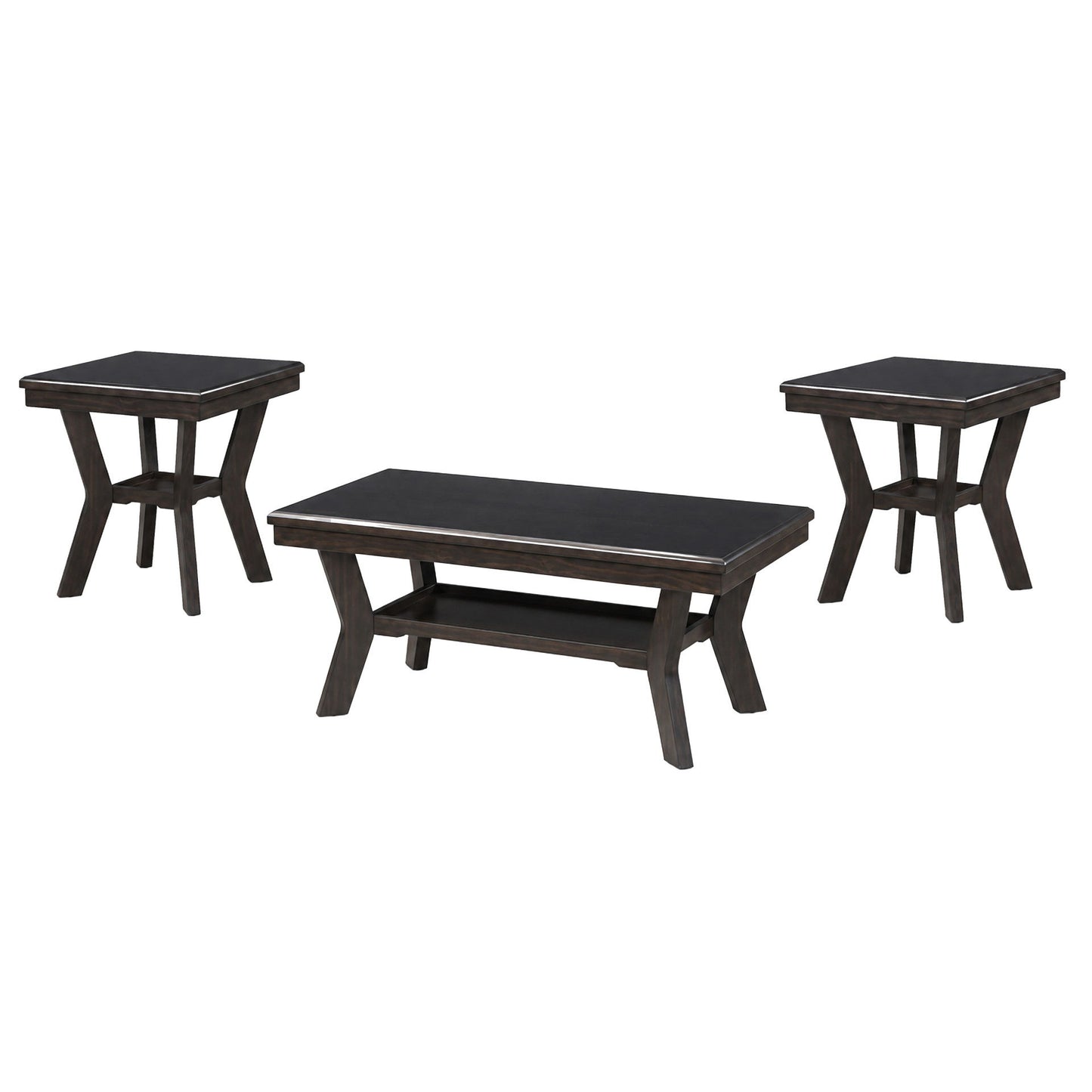 Gia - 3 Piece Occasional Set (1 Coffee & 2 End Tables) - Brown