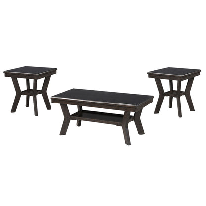 Gia - 3 Piece Occasional Set (1 Coffee & 2 End Tables) - Brown