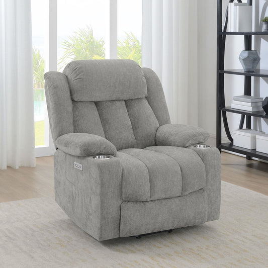 Houston Upholstered Power Lift Recliner Grey