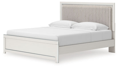 Zuraleus - Upholstered Panel Platform Bed With Roll Slats