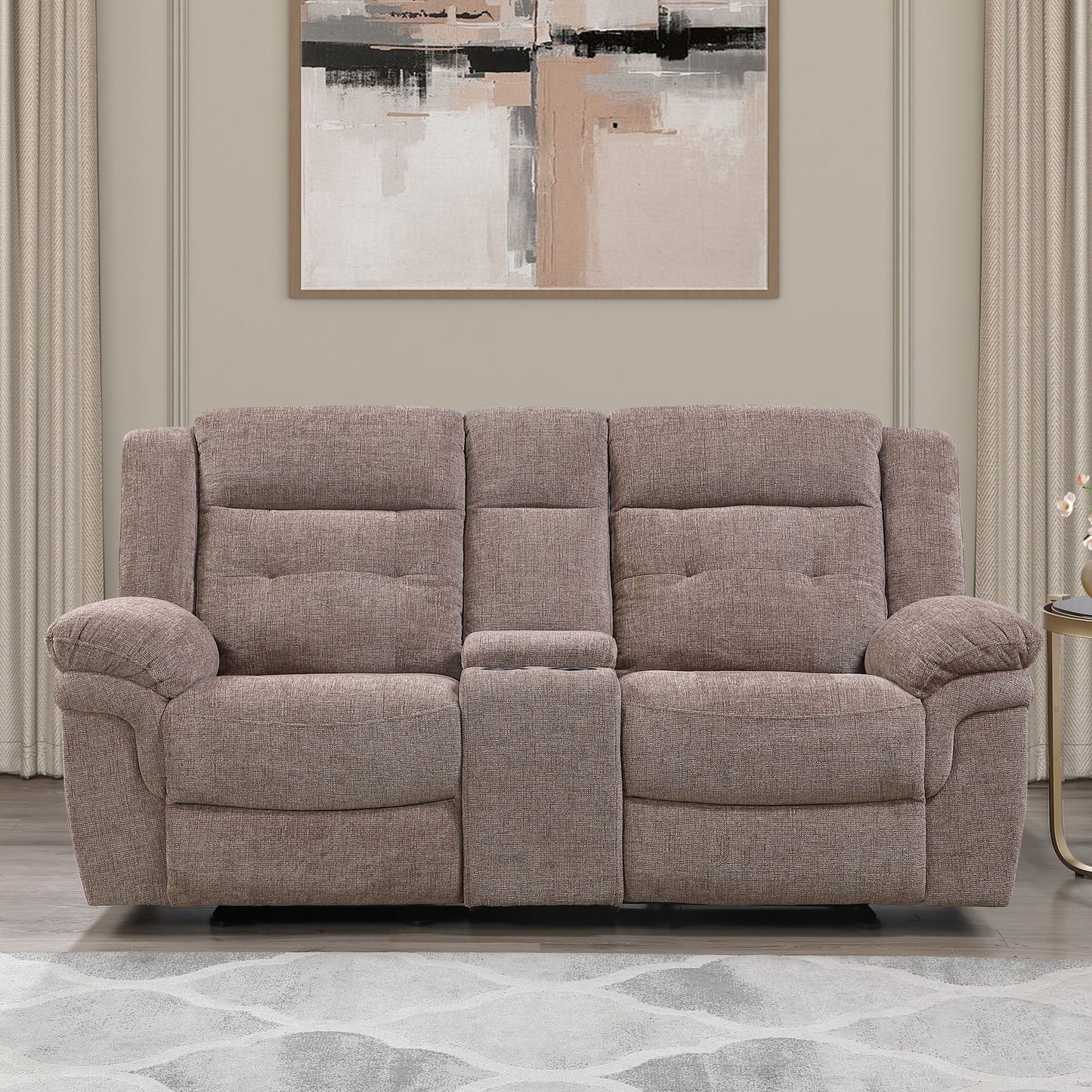 Sydney - Manual Recliner Console Loveseat - Brown