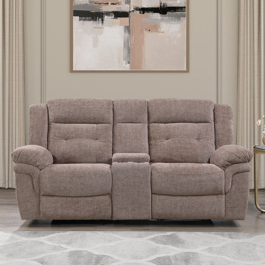 Sydney - Manual Recliner Console Loveseat - Brown