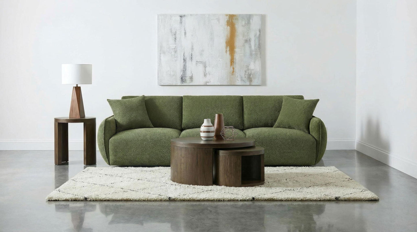 Elysia Fabric Upholstered Modular Lounge Sofa Green