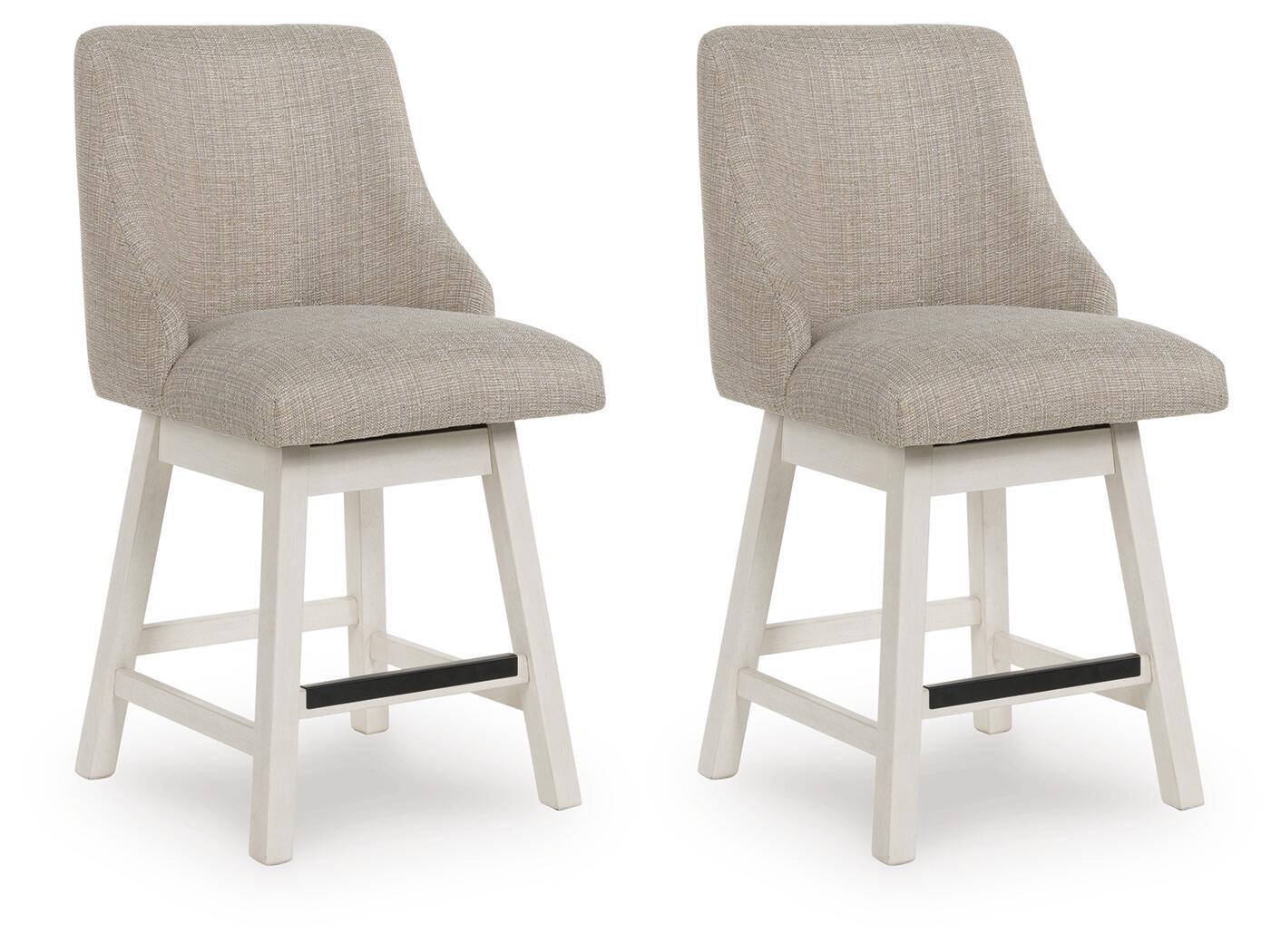 Robbinsdale - Upholstered Swivel Curved Back Barstool (Set of 2) - Antique White