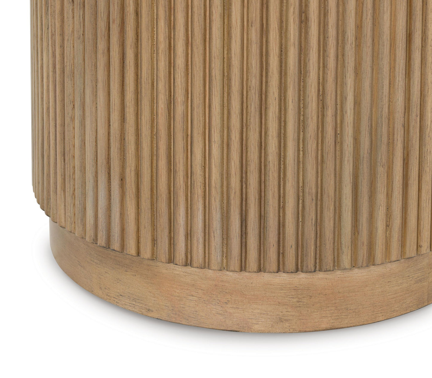 Camdill - Round End Table - Light Brown / White