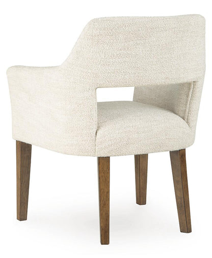 Marxmore - Dining Upholstered Arm Chair (Set of 2) - Beige / Brown