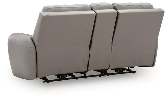 Real Moments - Power Reclining Loveseat With Audio Seating - Ash