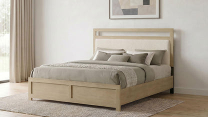 Hendricks California King Panel Headboard Platform Bed Light Oak