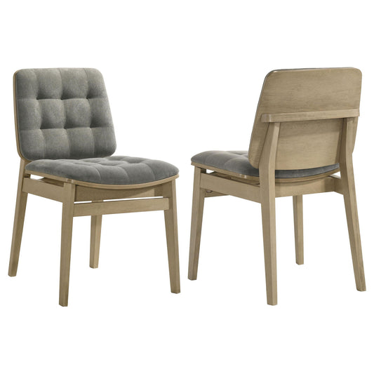 Redbridge Upholstered Side Chair Grey and Natural Oak (Set of 2)