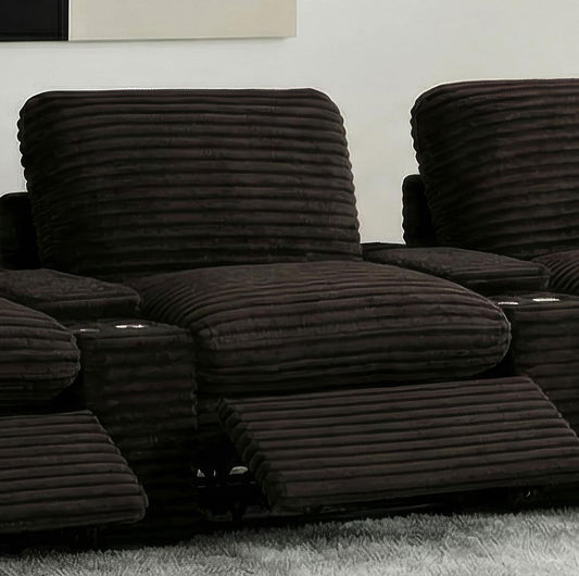 Collins Modular Power Armless Recliner Chocolate Brown