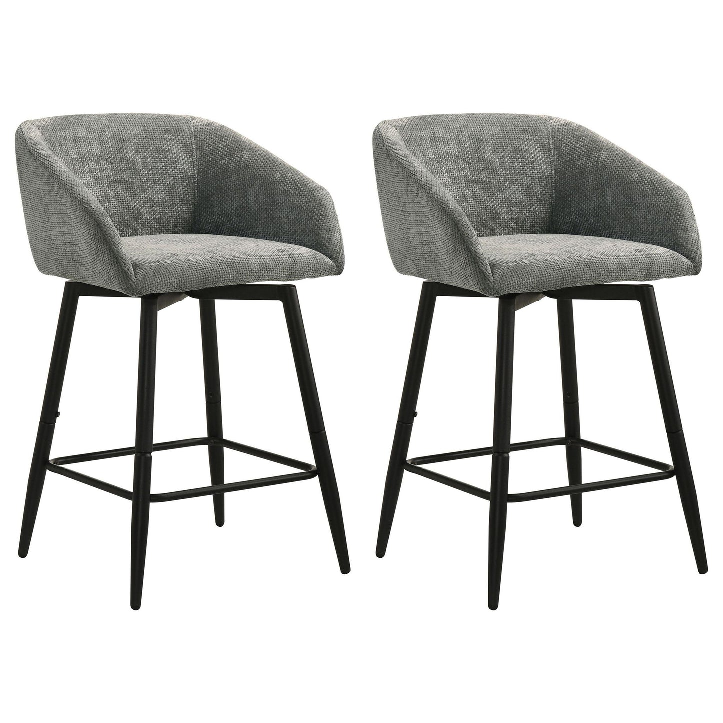 Rainer Fabric Upholstered Swivel Counter Height Chair Charcoal (Set of 2)