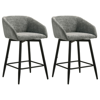 Rainer Fabric Upholstered Swivel Counter Height Chair Charcoal (Set of 2)