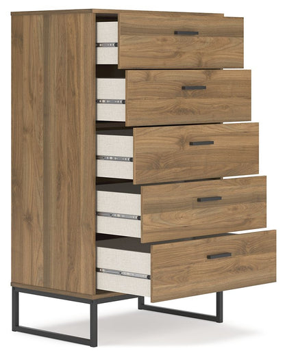 Deanlow - Five Drawer Chest - Honey
