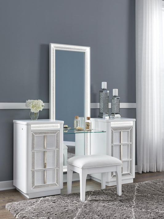 Chalanna - Vanity With Mirror - White