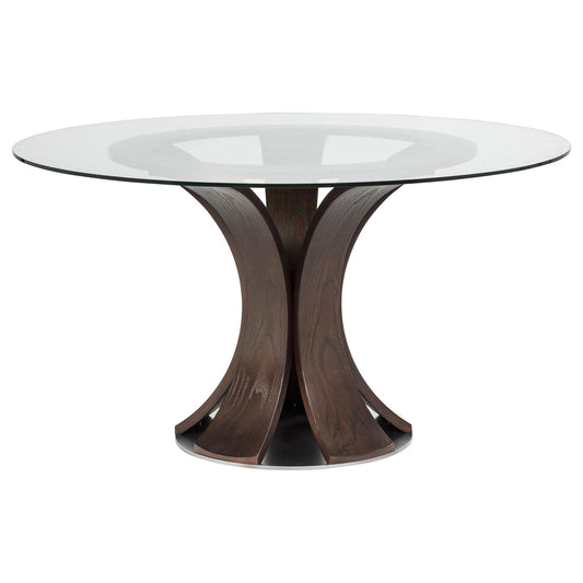 Naser Round Tulip Dining Table Base Dark Walnut
