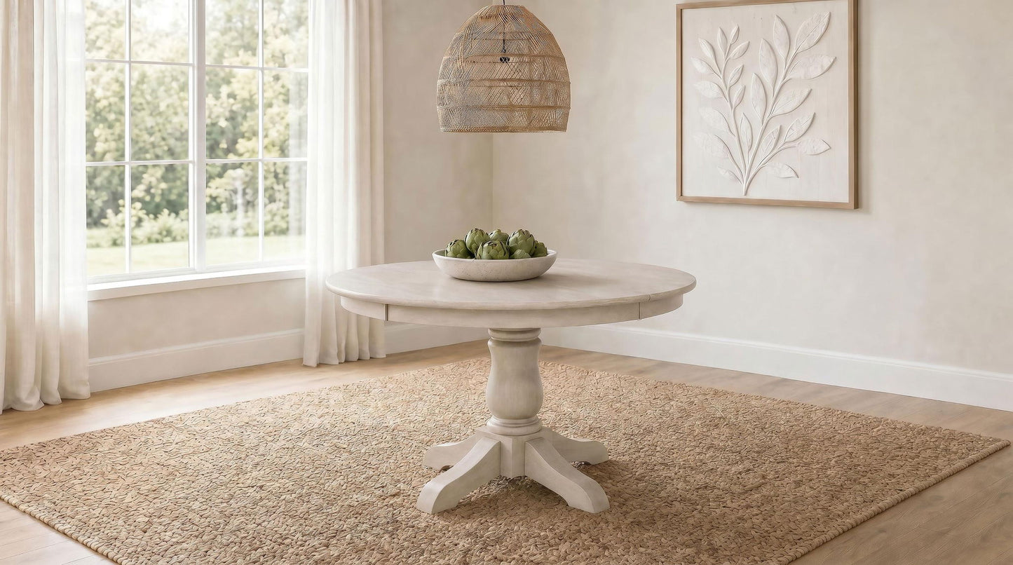Orrison Oval 62-inch Wood Extension Leaf Dining Table Linen