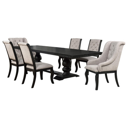 Phelps 7-piece Rectangular Dining Table Set Distressed Noir