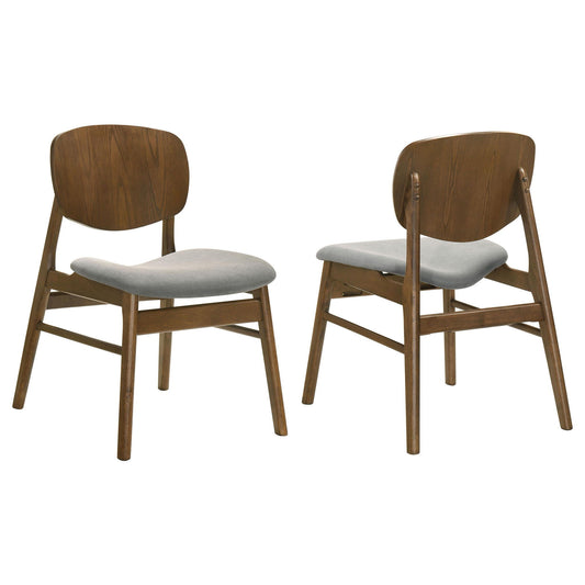 Benford Dining Side Chair Upholstered Seat Dark Brown (Set of 2)