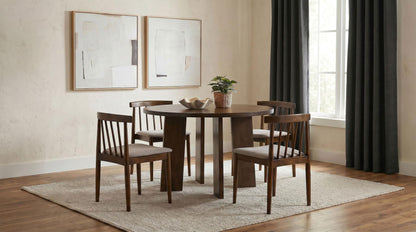 Strouse 5-piece Dining Set Wheat and Walnut