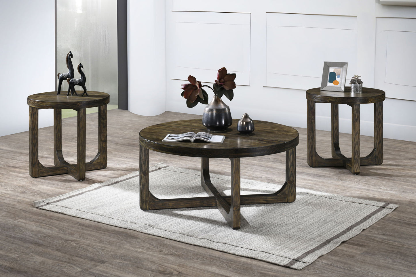 Kerby - Round End Table - Dark Brown