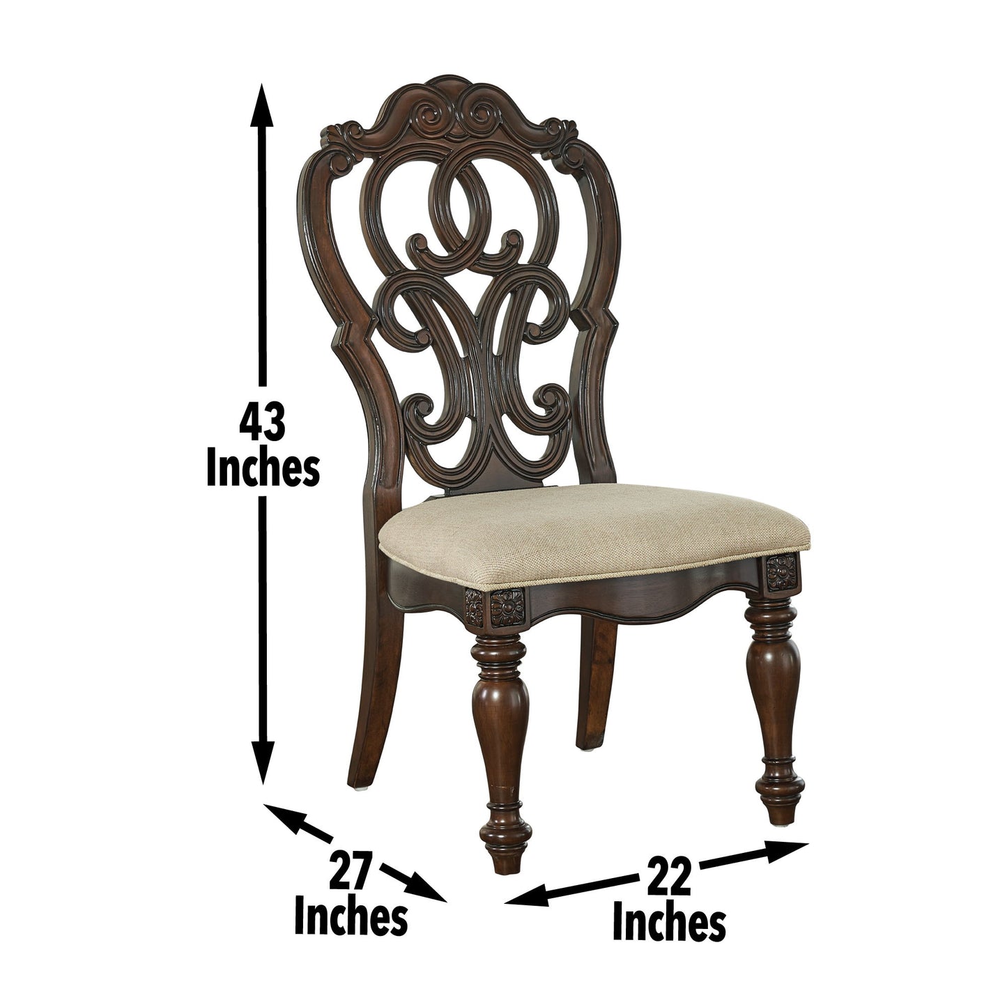 Royale - Side Chair - Dark Brown