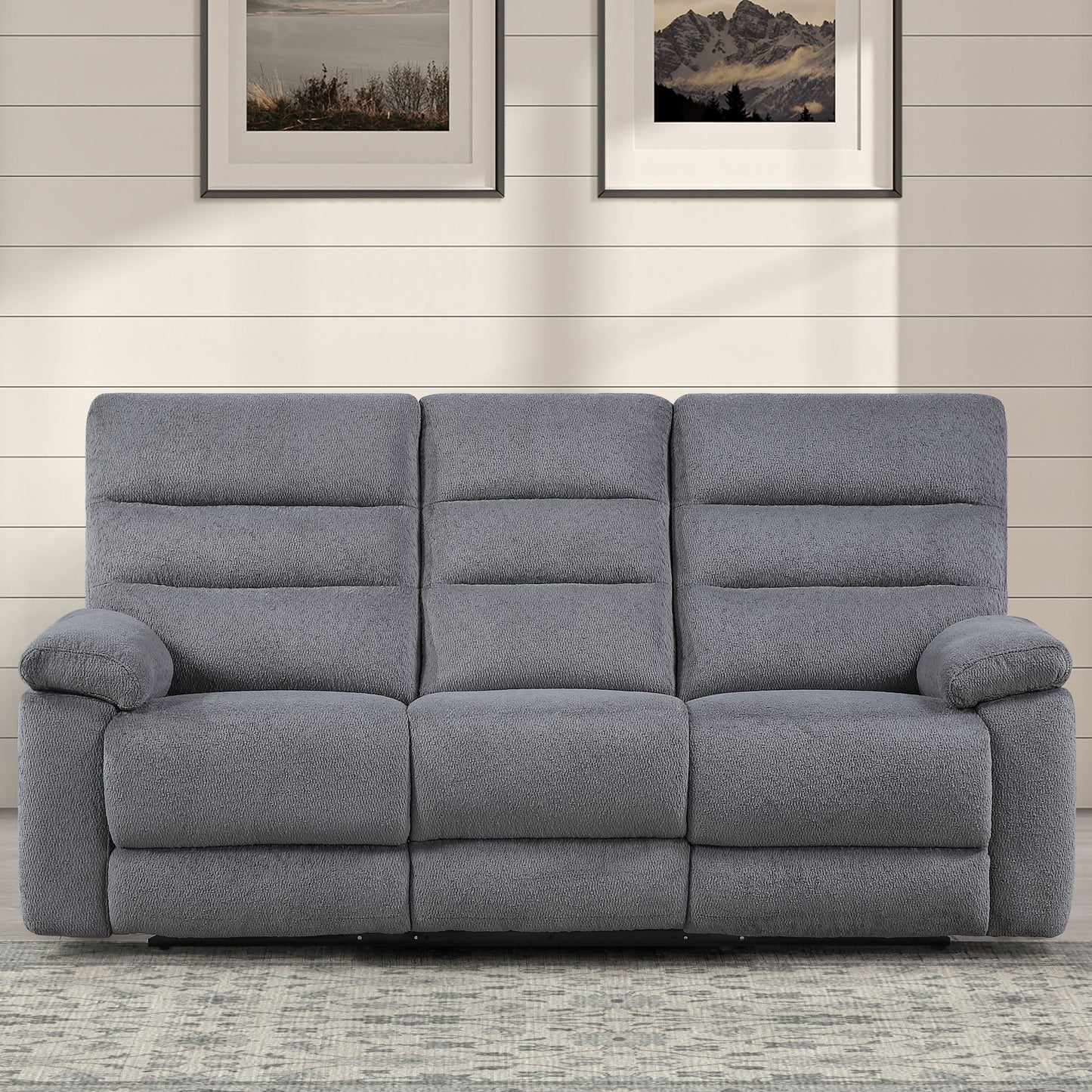 Cozy - Manual Recliner Sofa - Gray