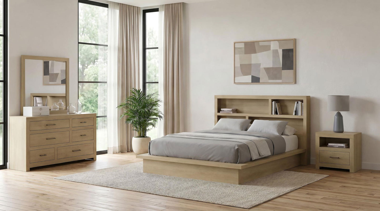 Hendricks 4-piece Eastern King Bedroom Set Light Oak