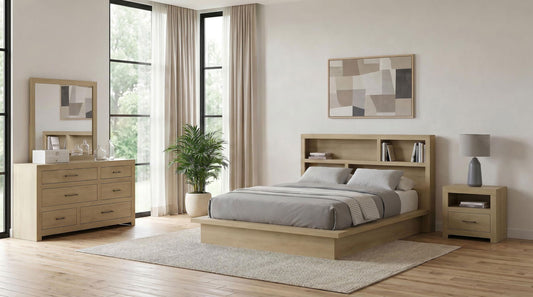 Hendricks 4-piece Eastern King Bedroom Set Light Oak