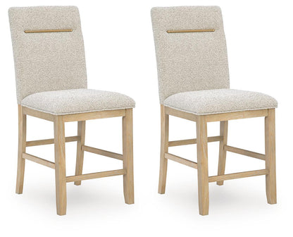 Lasinger - Upholstered Barstool (Set of 2) - Light Brown