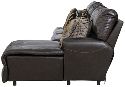 Como - 3 Piece Italian Leather Match Reclining Sectional
