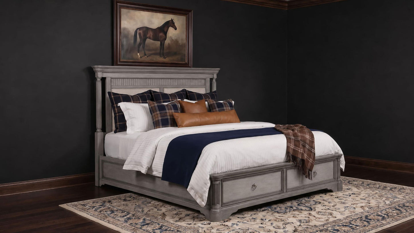 Cresswell California King Storage Platform Bed Weathered Taupe
