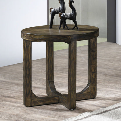 Kerby - Round End Table - Dark Brown