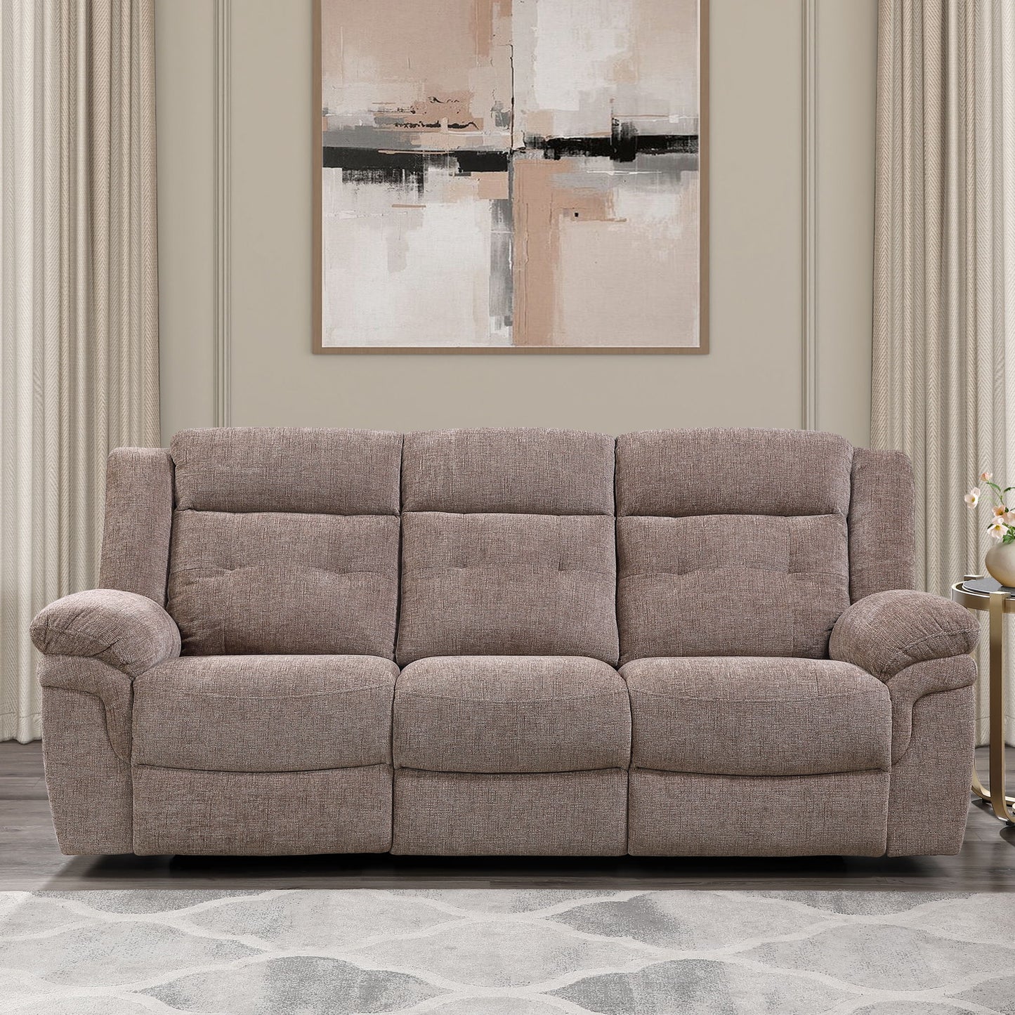 Sydney - Manual Recliner Sofa - Brown