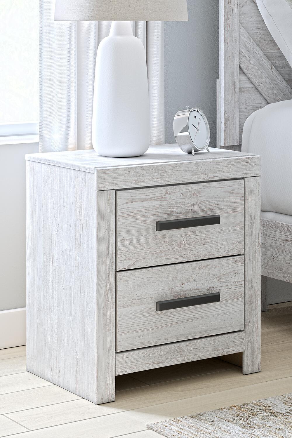 Cayboni - Two Drawer Night Stand - Whitewash