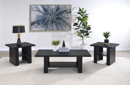 Rodez 3-piece Engineered Wood Coffee Table Set Black